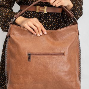 Brown Braided Handbag