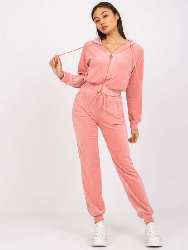 Pink velour set with Marie pants