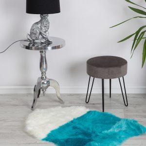 Blue and White Fur Rug