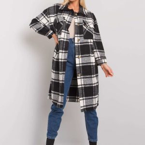 Claire RUE PARIS black and white plaid flannel shirt