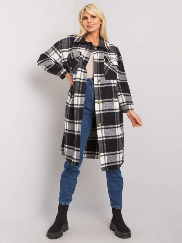 Claire RUE PARIS black and white plaid flannel shirt