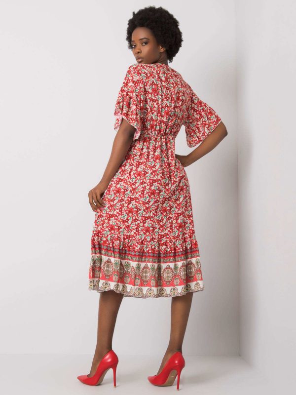 Red Patterned Selkie Dress