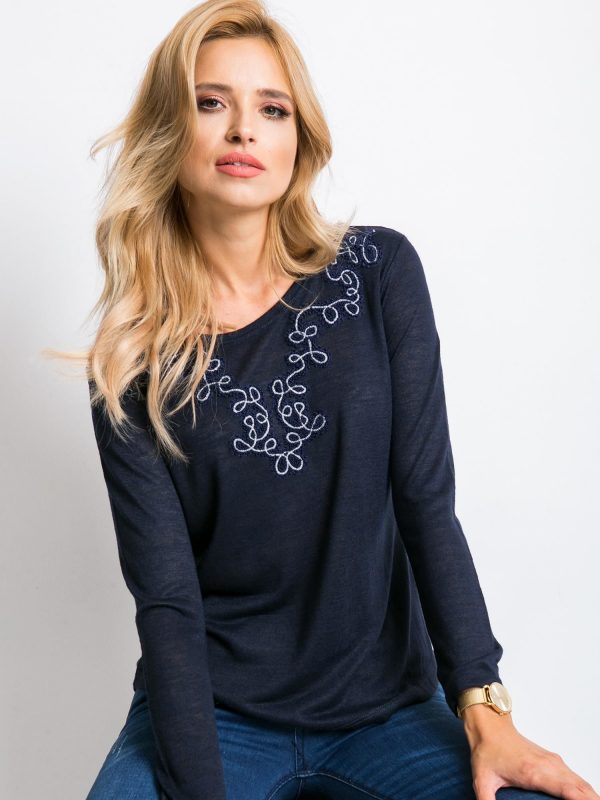 RUE PARIS Navy blue blouse Joan