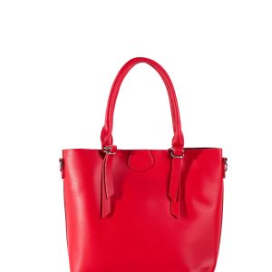 Red shoulder bag with handles