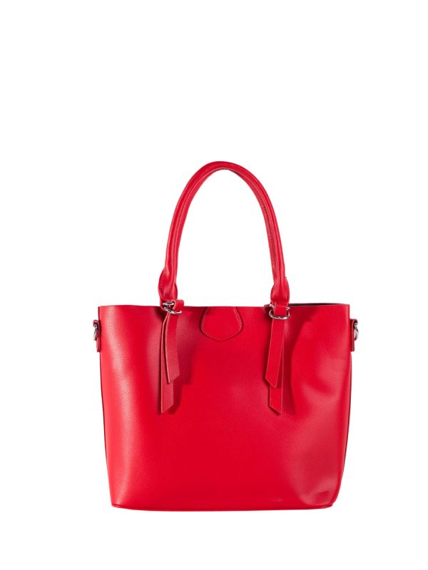 Red shoulder bag with handles