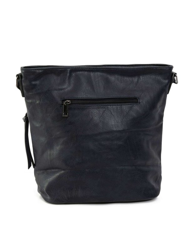 Navy blue eco-leather women's handbag