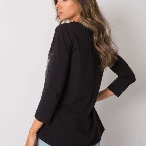 Black blouse with pocket Tianna