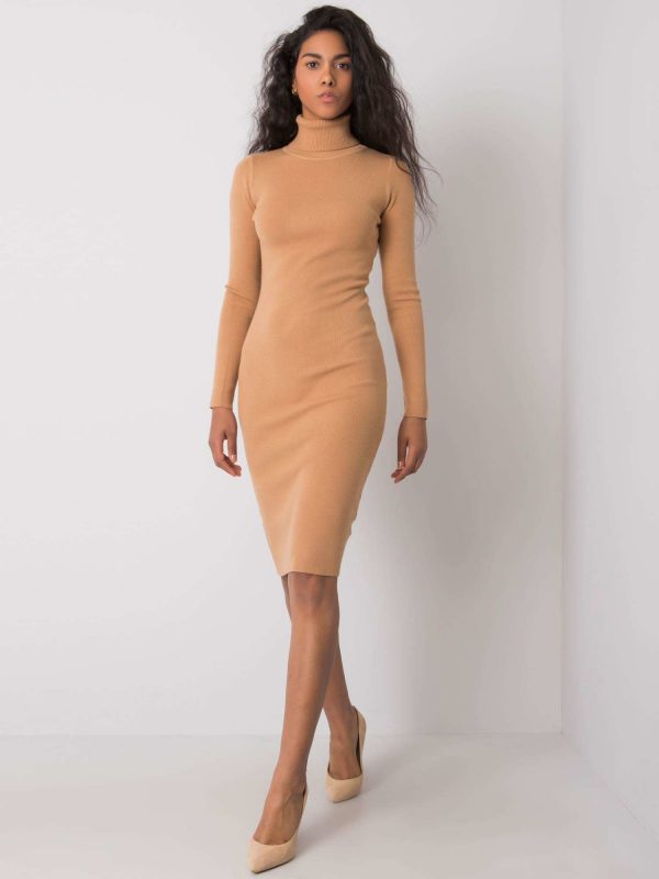 Rylie Camel Turtleneck Dress