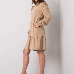 Beige sweatshirt dress with ruffle Neah