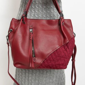 Maroon bag with quilting