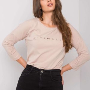 Light beige cotton blouse with Cantrice inscription