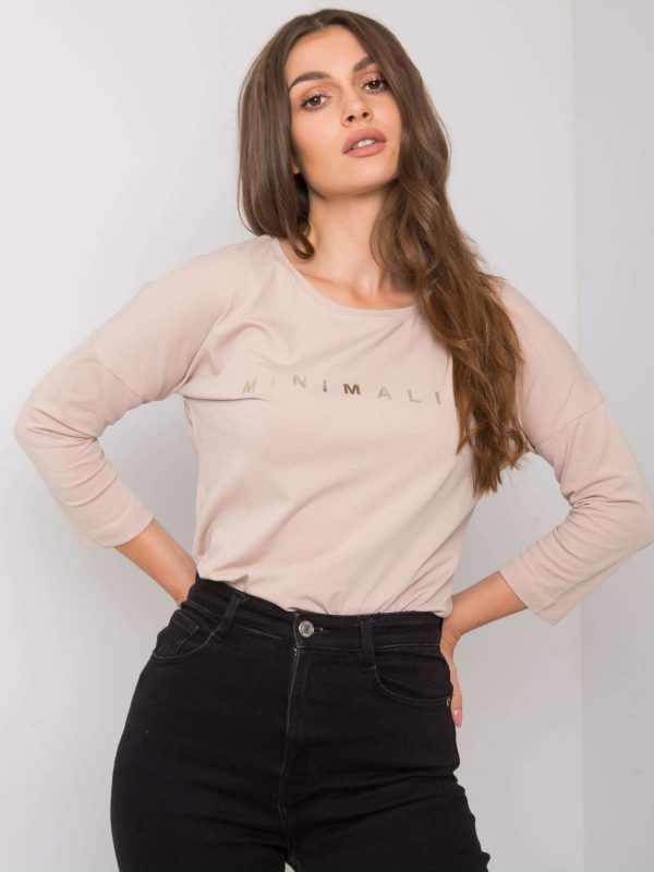 Light beige cotton blouse with Cantrice inscription