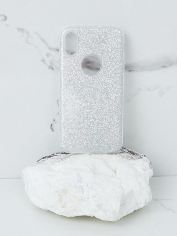 Silver glitter case for iPhone X