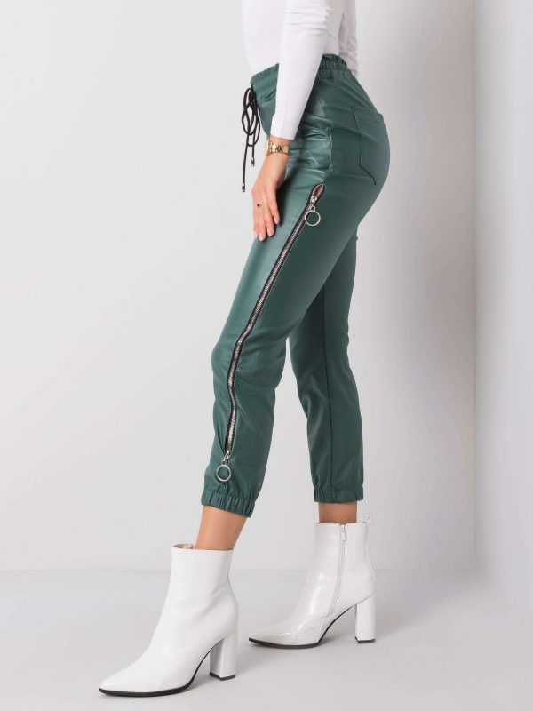 Dark Green Jackie Waxed Pants