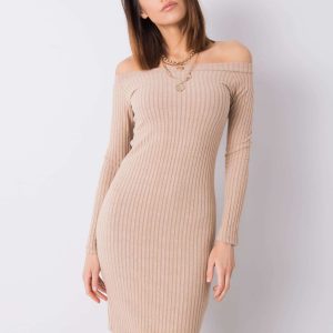 Aisha RUE PARIS beige fitted dress