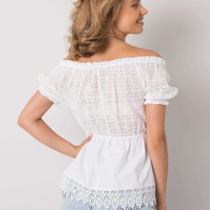 White Cotton Hispanic Blouse Sugar