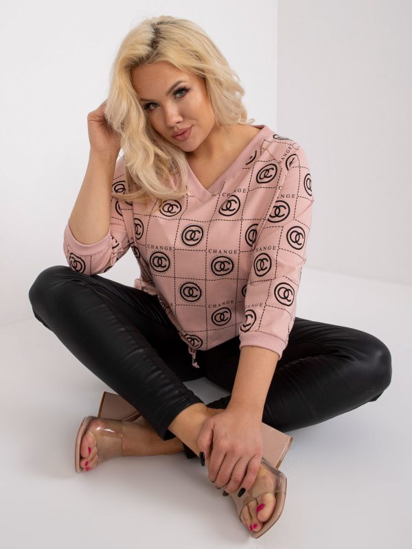 Dirty pink plus size blouse with prints