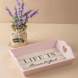 Small tray with pink inscription