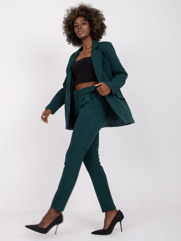 Dark Green Classic Giulia High Waist Pants