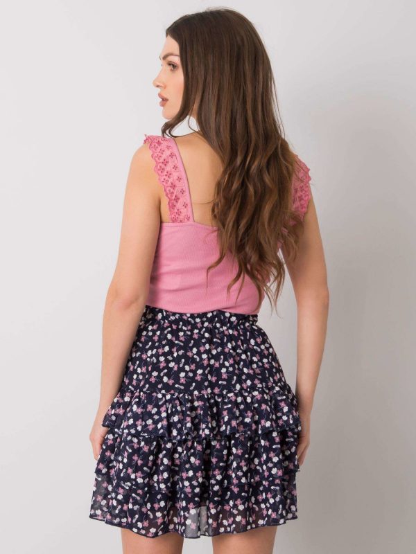 Navy blue skirt with frill Drea