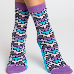 Purple and Blue Patterned Socks