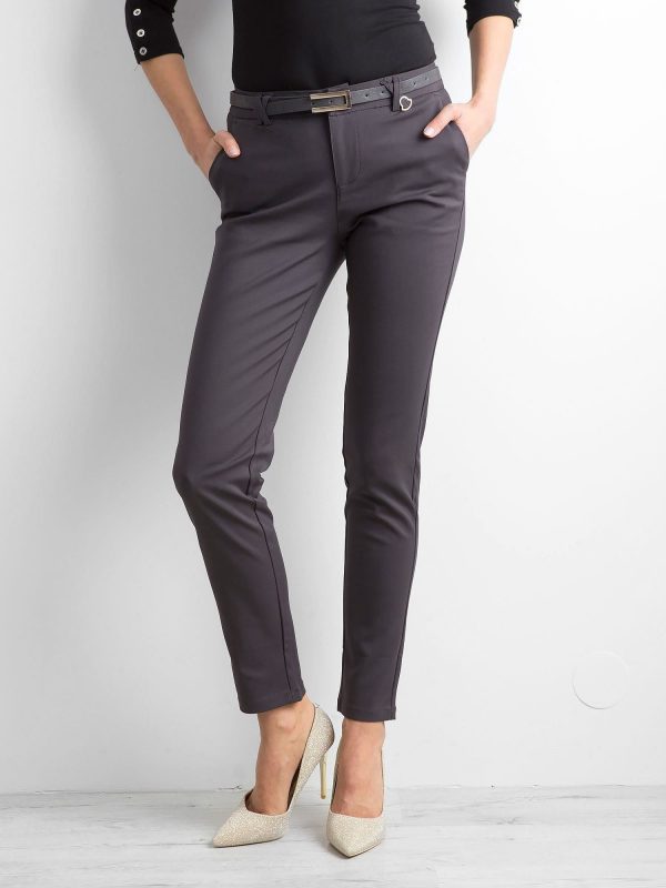 Graphite Elegant Trousers with Belt