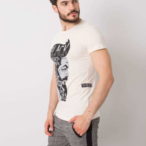 Beige T-shirt for men cotton Aiden