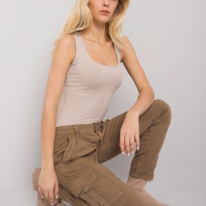 Dark beige Ivy fabric pants