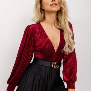 Charlotte's maroon bodysuit