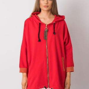 Red oversize sweatshirt with Bertille