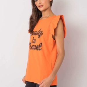 Orange blouse with Beverly print