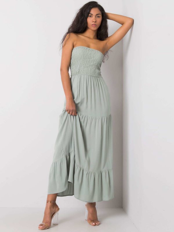 Light green maxi dress Giuseppina FRESH MADE