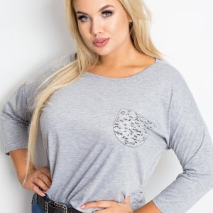 Gray blouse plus size Touchy