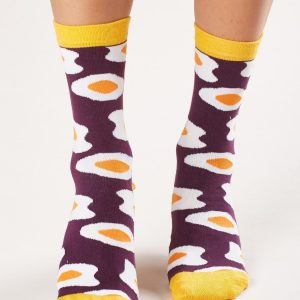 Women's Burgundy Cotton Socks