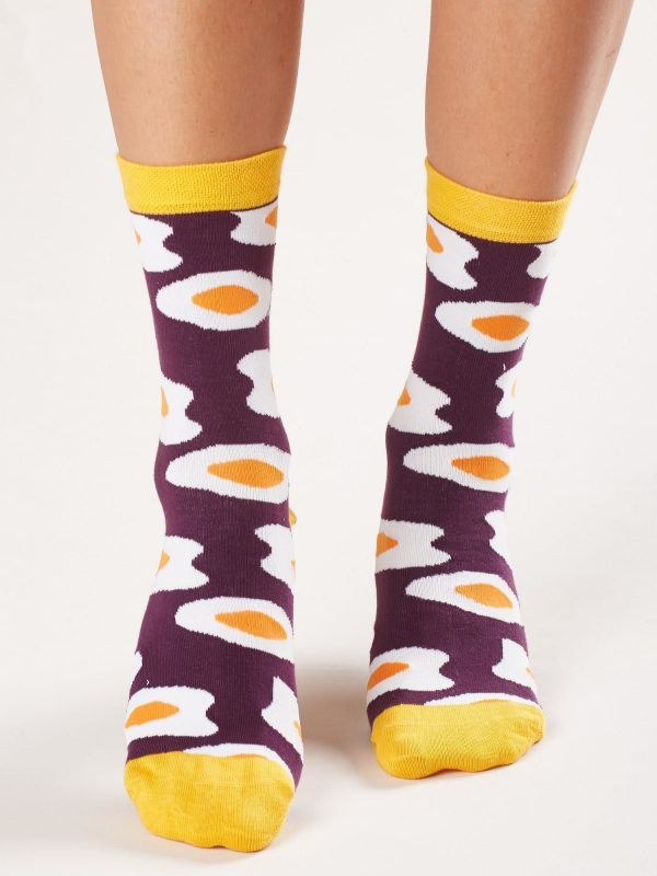 Women's Burgundy Cotton Socks