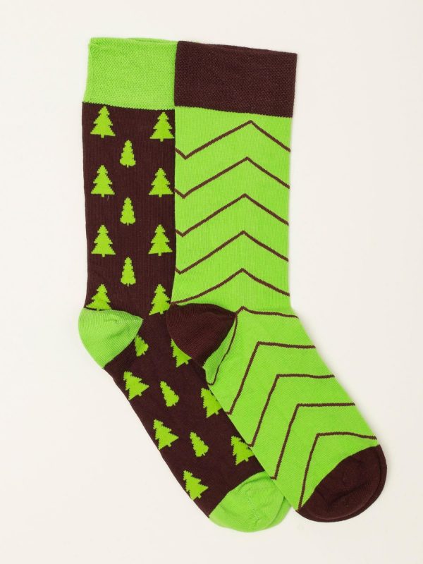 Green Pattern Men's Socks