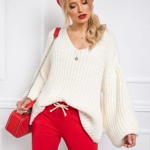 BY O LA LA Ecru oversize sweater