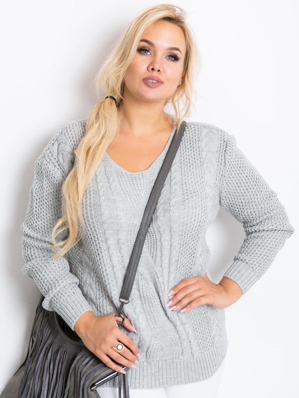 Gray Plus Size Sweater Latte