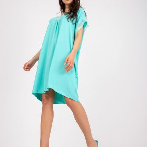 Mint Loose V-Neck Oversize Dress