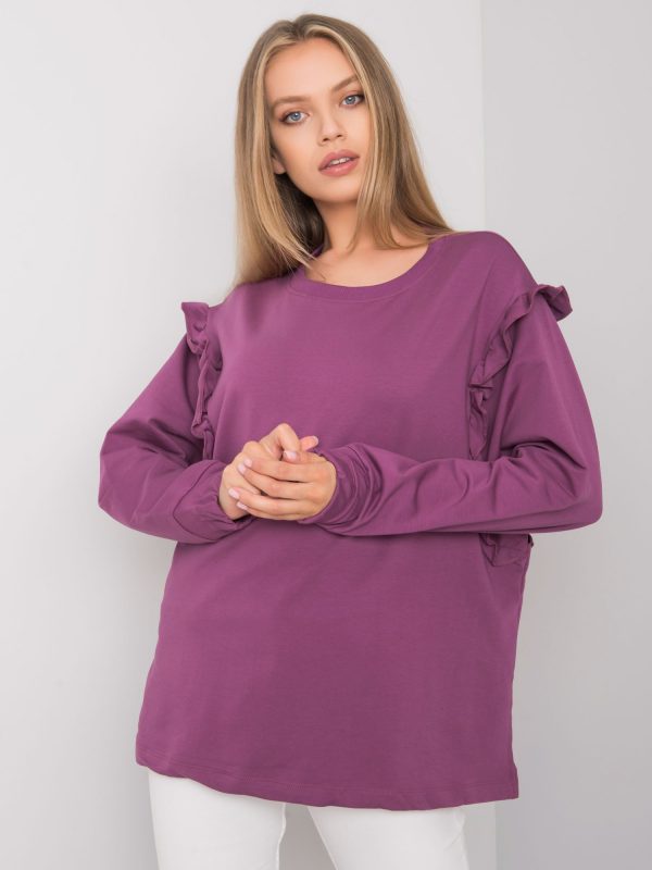 Purple sweatshirt with frills Monserrat