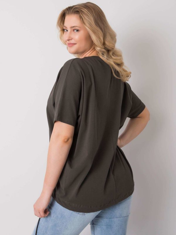 Ruthie's dark khaki plus size blouse