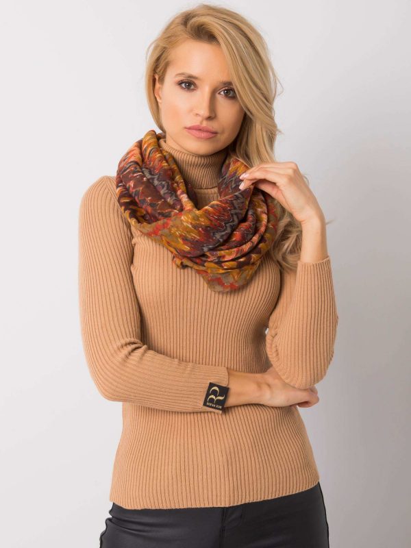 Brown scarf with print