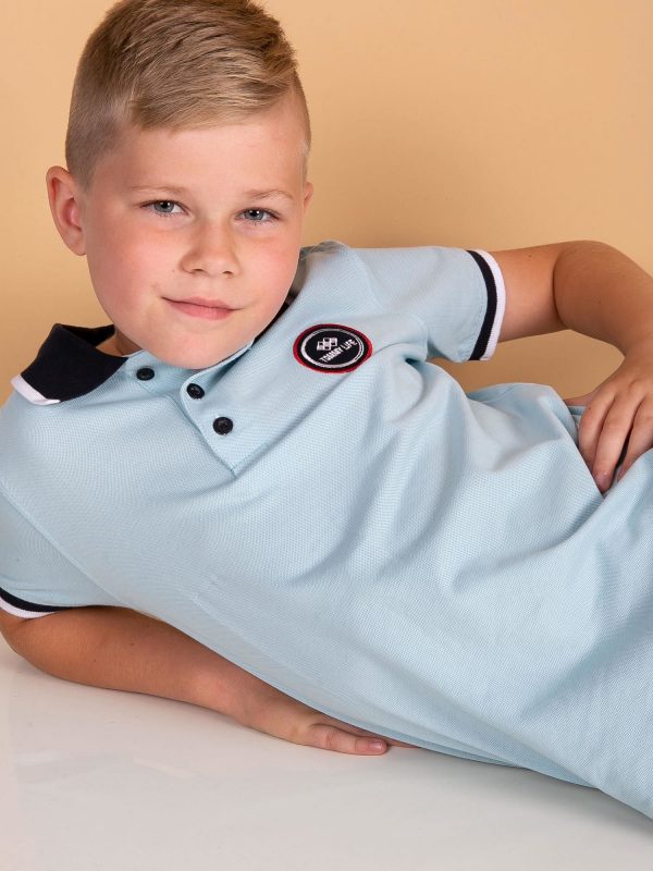 TOMMY LIFE Light Blue Boys' Polo Shirt