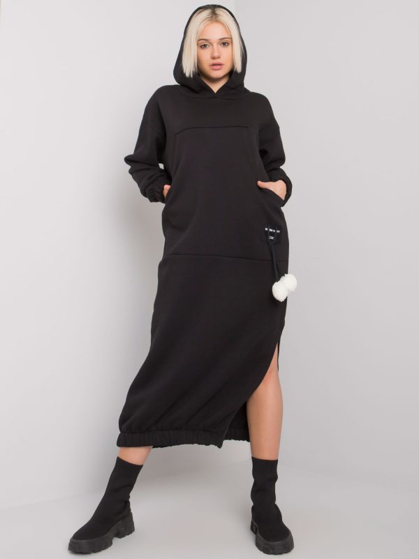 Bilbao Black Long Sweatshirt Dress