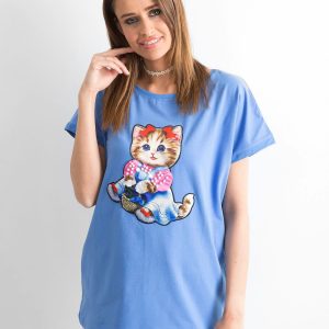 Blue Loose T-Shirt Sweetness