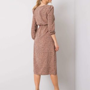 Beige dress with print RUE PARIS