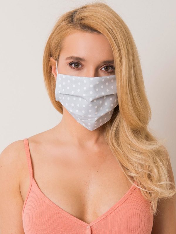 Grey polka dot protective mask