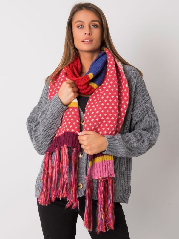 Red scarf with fringes