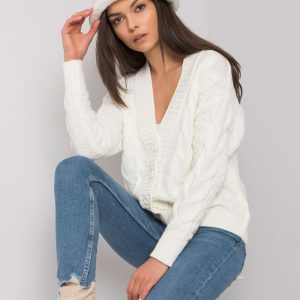 Danville RUE PARIS white cardigan with braids