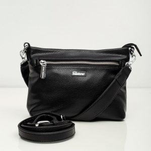 Black handbag with detachable strap